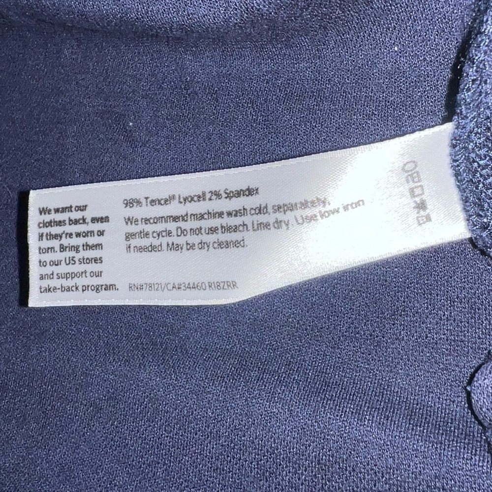 Eileen Fisher $238 Indigo Fluid Tencel Roundneck Knee Length Dress Size Small - Picture 7 of 9